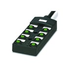 Boîtier répartiteur passif pour capteurs/actionneurs série SACB - 5 pôles - 8 prises - M12 - femelle - SACB-8/16-L- 5,0PUR SCO P