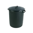 Poubelle avec couvercle verrouillable - 80 L - noir