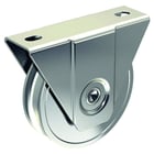 Galet à gorge ronde pour portail en acier zingué sur support extérieur - Ø 80 mm -  - Largeur de gorge 21 mm