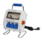 Coffret électrique de chantier monophasé transportable avec arrêt d'urgence - 3 x 2P+T - câble HO7RN-F 3G2,5