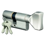 Cylindre européen à bouton 5 goupilles en laiton nickelé - varié - B30 x 30 mm