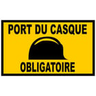 Plaque de signalisation de chantier en PVC rigide 330 x 200 mm - Port du casque obligatoire