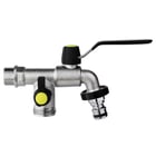 Robinet laiton 1/4 tour pour 2 sorties