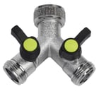 Dérivation 2 voies en Y 3/4" laiton avec vannettes