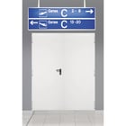 Porte métallique coupe-feu 1 heure SPLIT CE blanc RAL 9010 2 vantaux 2050 x 1000 + 400 mm