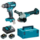 Lot de 2 outils électroportatifs LOT0365 - 18V - DDF485RTJ, DGA504Z, 2 batteries 5 Ah, chargeur DC18RC