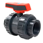 Vanne PVC industrie double union taraudée