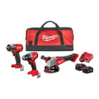 Lot de 3 outils électroportatifs 18V M18 FPP3FR-502B : Perceuse-visseuse 60 nm BLDDRC + Boulonneuse à chocs 1/2" M18 FMTIW2F12-0 + Meuleuse d'angle 125 mm M18 FSAG125X-0 - MY36