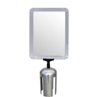 Panneau porte affiche format A4 avec adaptateur chromé pour poteau de guidage inox