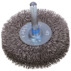 Brosse circulaire sur tige à fils ondulés en inox