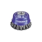 Brosse à fil pour meuleuse - mèches torsadées - fil acier - diamètre 65 mm - diamètre du fil 0,5 mm