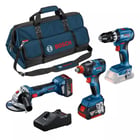 Lot de 3 outils électroportatifs 0615990N31 - 18V - GSB, GDX, GWS, 2 batteries 5 Ah, chargeur GAL18V40