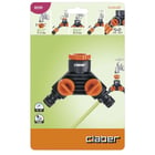 Raccord double robinet 2 voies blister