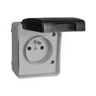 Prise fixe étanche 2P+T (français), 16A 250V~. IP44 de surface