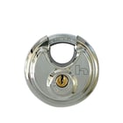 Cadenas rond à clé - Coffre laiton - Anse acier - Largeur 70 mm - 2 clés