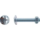Boulon poêlier tête ronde large fendue en croix NFE 25129 ISO 4032 Zingué