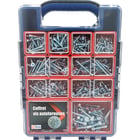 Coffret de 755 vis autoforeuses (autoperceuses) têtes Cylindrique, Fraisée et Hexagonale Zingué