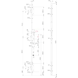 Serrure 3 points motorisée MULTIBLINDO E-MOTION tétiêre plate de 24 x 6 mm