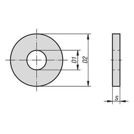 Rondelle plate renforcée DIN 6340 1200 - 1400 N/mm² Brut