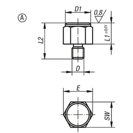 Pied de réglage fileté 02040