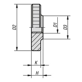 Contre-écrou moleté 06120 - acier - M8