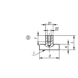 Aimant plat avec filetage 9065