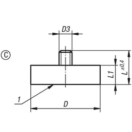 Aimant plat avec filetage 9069