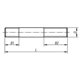 Goujon de fixation mécanique 7020 - M10 - 67 mm - acier