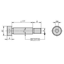 Vis CHC classe 12,9 rectifiée à épaulement DIN 7379 Brut