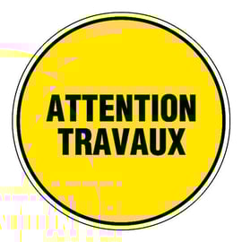 Panneau de signalisation attention travaux - 300 mm
