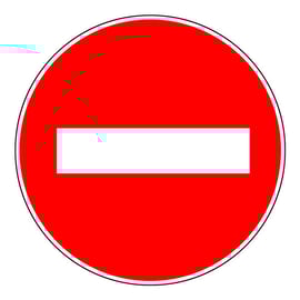 Panneau de signalisation sens interdit - 300 mm