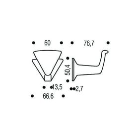 Patère 1 tête modèle 47 polyamide noir