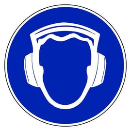 Panneau de signalisation casque anti-bruit obligatoire - 300 mm