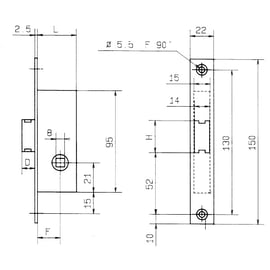 Serrure 1 point bec-de-cane seul série 20