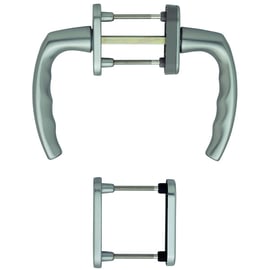 Ensemble sur rosace ovale ATLANTA clé I inox F9