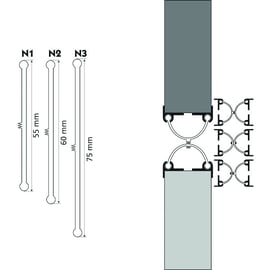 Profil support aluminium pour fixation de joints pour battement d'étanchéité