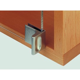 Poignée de meuble pour porte en verre nickelé mat