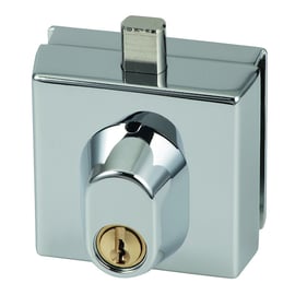 Verrou cavalier 1435 pour porte en verre chromé brillant