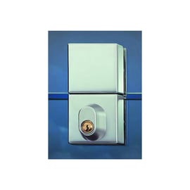 Verrou cavalier 1435 pour porte en verre chromé brillant