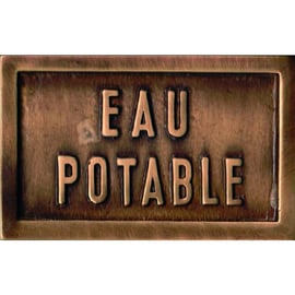 Plaque d'information fontaine "EAU POTABLE" 14 x 9 cm