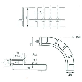 Profile de fixation Hung aluminium