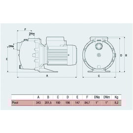 Surpresseur piscine eau salée POOL monophasé 0.75kW