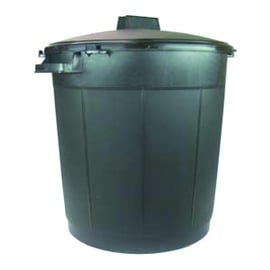 Poubelle avec couvercle verrouillable - 80 L - noir