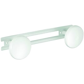 Porte-peignoir acier blanc 2 têtes
