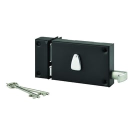 Serrure horizontale à tirage 6 gorges - gauche - époxy noir