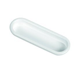 Poignée cuvette de meuble 75 x 23 mm plastique blanc