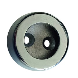 Piton d'extremité avec enjoliveur pour tube de penderie rond