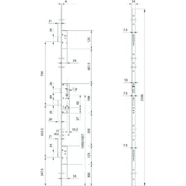 Serrure 3 points pêne dormant demi-tour PERFORMA