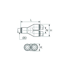 Raccord instantané Y simple égal et inégal 6340