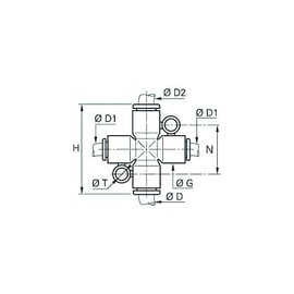 Raccord instantané croix 3107